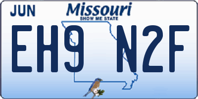 MO license plate EH9N2F