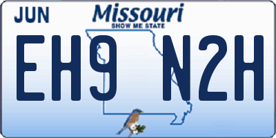 MO license plate EH9N2H