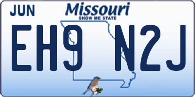 MO license plate EH9N2J