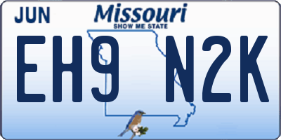 MO license plate EH9N2K