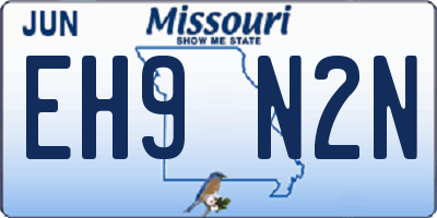 MO license plate EH9N2N