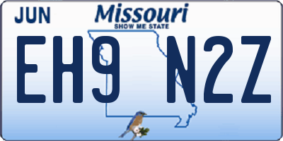 MO license plate EH9N2Z