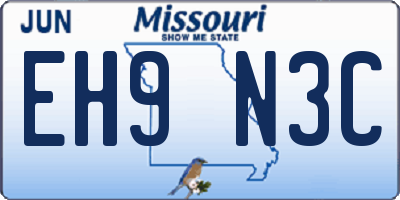 MO license plate EH9N3C