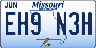 MO license plate EH9N3H