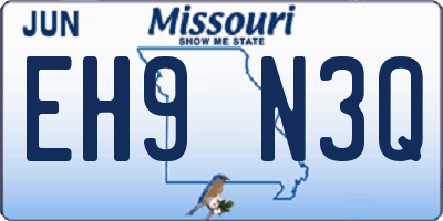 MO license plate EH9N3Q