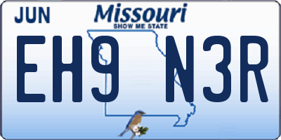 MO license plate EH9N3R