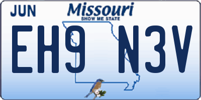 MO license plate EH9N3V