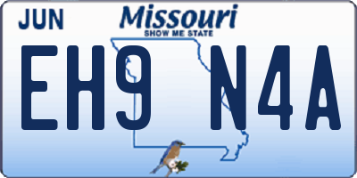 MO license plate EH9N4A