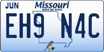 MO license plate EH9N4C