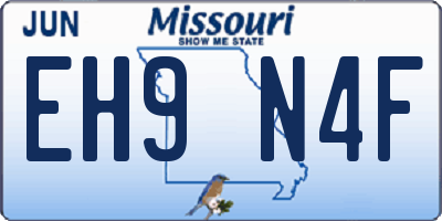 MO license plate EH9N4F