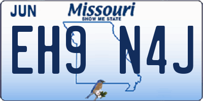 MO license plate EH9N4J