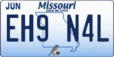 MO license plate EH9N4L