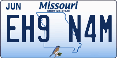 MO license plate EH9N4M