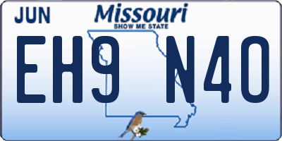 MO license plate EH9N4O