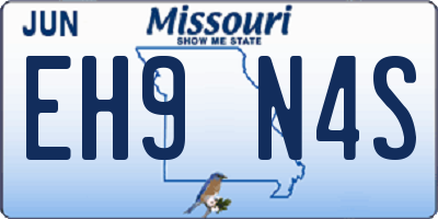 MO license plate EH9N4S