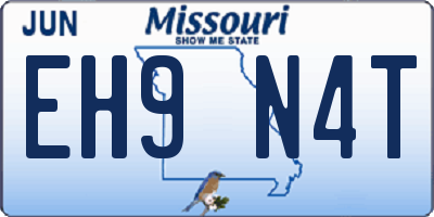 MO license plate EH9N4T