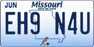 MO license plate EH9N4U