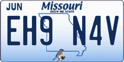 MO license plate EH9N4V