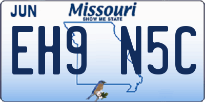 MO license plate EH9N5C