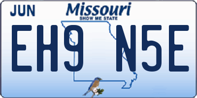 MO license plate EH9N5E