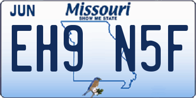 MO license plate EH9N5F