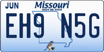 MO license plate EH9N5G