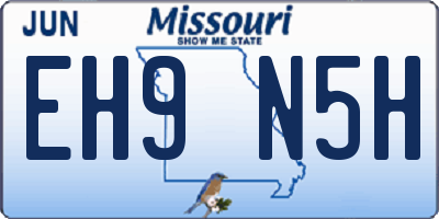 MO license plate EH9N5H