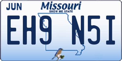 MO license plate EH9N5I