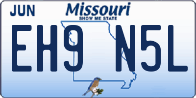 MO license plate EH9N5L