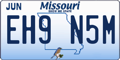 MO license plate EH9N5M