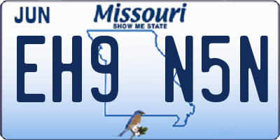 MO license plate EH9N5N