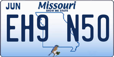 MO license plate EH9N5O