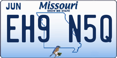 MO license plate EH9N5Q