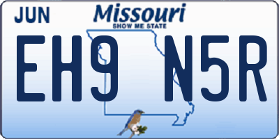 MO license plate EH9N5R