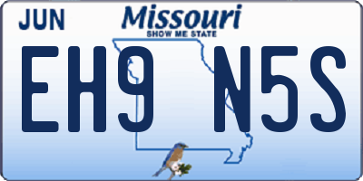 MO license plate EH9N5S