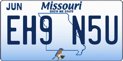 MO license plate EH9N5U