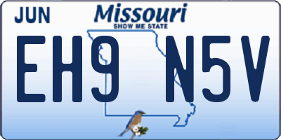 MO license plate EH9N5V