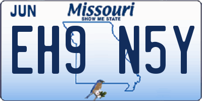 MO license plate EH9N5Y