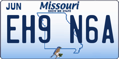 MO license plate EH9N6A