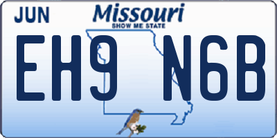 MO license plate EH9N6B