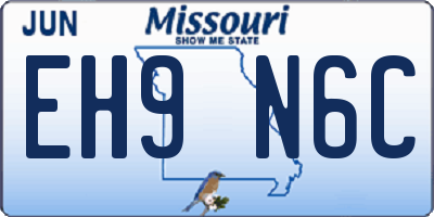 MO license plate EH9N6C