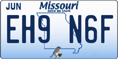 MO license plate EH9N6F