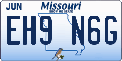 MO license plate EH9N6G