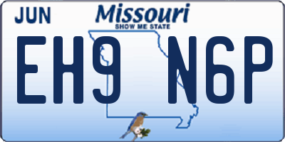 MO license plate EH9N6P