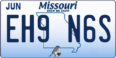 MO license plate EH9N6S