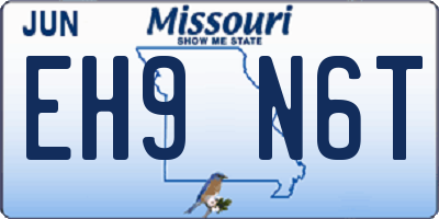 MO license plate EH9N6T