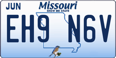 MO license plate EH9N6V