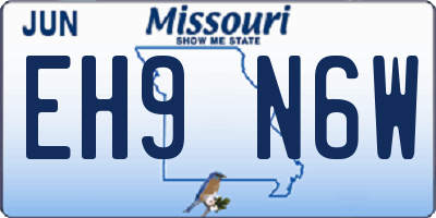 MO license plate EH9N6W