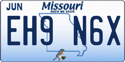 MO license plate EH9N6X