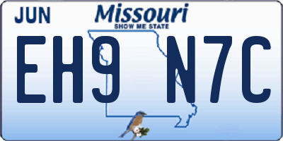 MO license plate EH9N7C